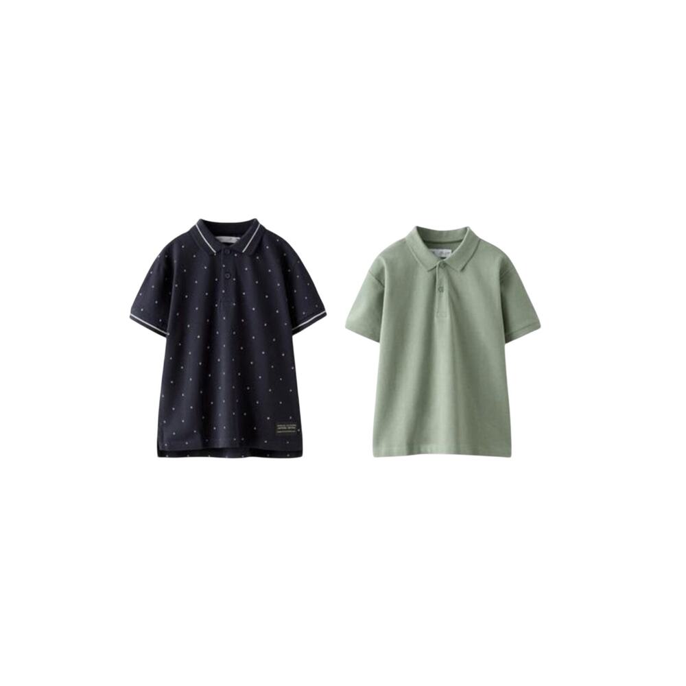 2 pc set Zara Boys Pique Cotton Polo Shirts Short Sleeves 9-10